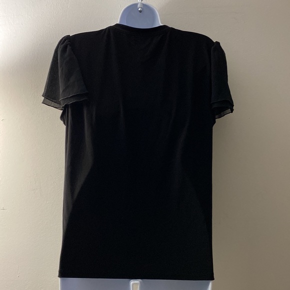 Tommy Hilfiger | Black Chiffon flutter sleeve Top - Picture 5 of 10